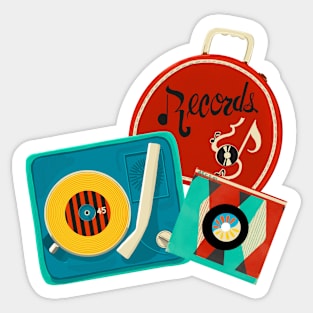 Retro Record Player Sticker